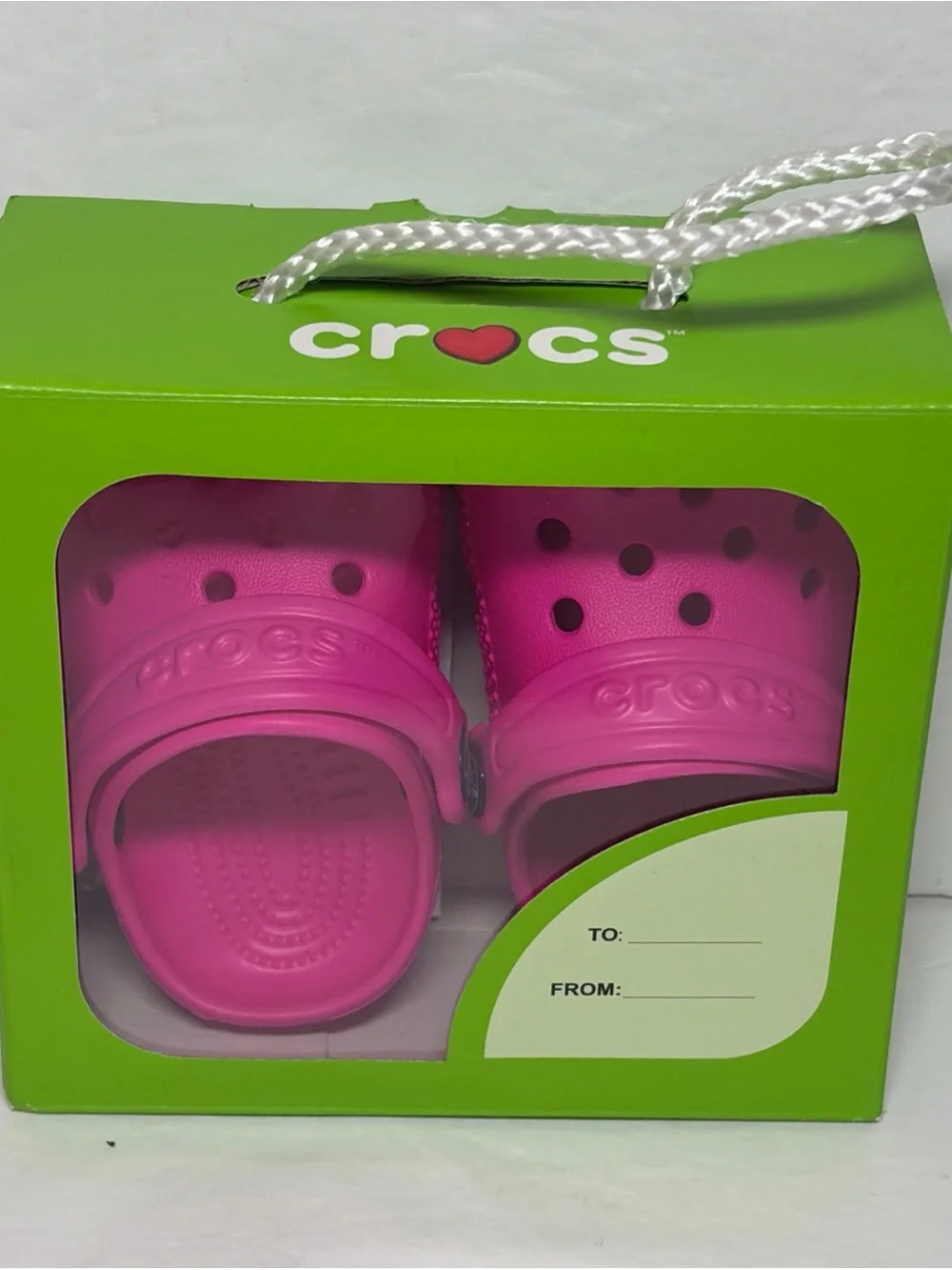 CROCS Littles Toddler Hot Pink Slip On Back Straps Clog Shoes Sz C2/C3 NWT